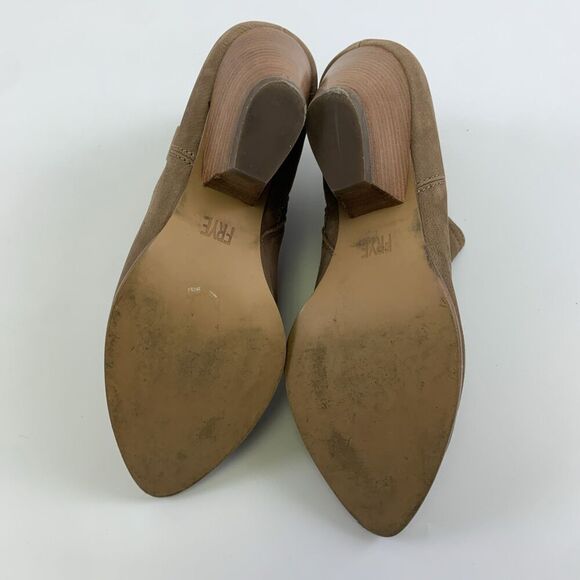 Frye Rory Bootie Dusty Rose Suede Low Heel Side Zip Ankle Boho Western Women 7.5 - Picture 14 of 15